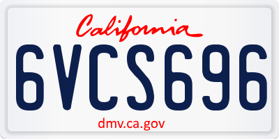 CA license plate 6VCS696
