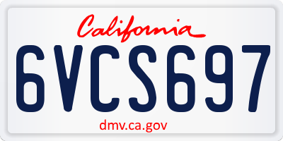 CA license plate 6VCS697