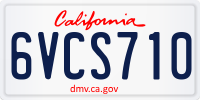 CA license plate 6VCS710