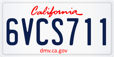 CA license plate 6VCS711