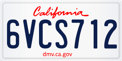CA license plate 6VCS712