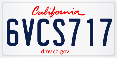CA license plate 6VCS717
