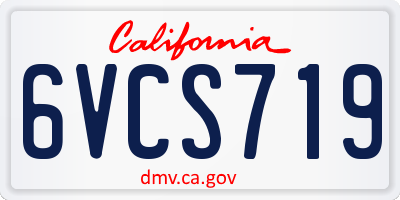 CA license plate 6VCS719