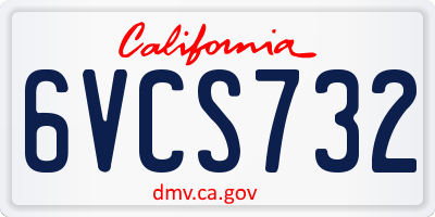 CA license plate 6VCS732