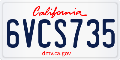 CA license plate 6VCS735