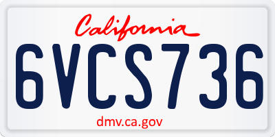 CA license plate 6VCS736