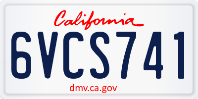 CA license plate 6VCS741
