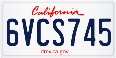 CA license plate 6VCS745