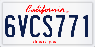 CA license plate 6VCS771