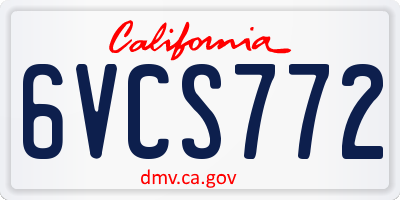 CA license plate 6VCS772