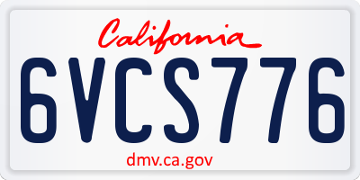 CA license plate 6VCS776