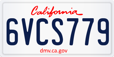 CA license plate 6VCS779