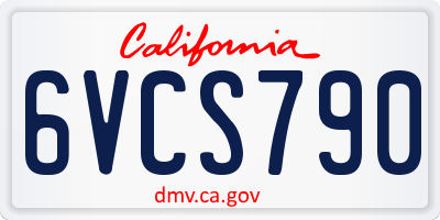 CA license plate 6VCS790