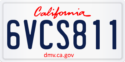 CA license plate 6VCS811