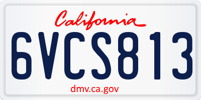 CA license plate 6VCS813