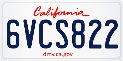 CA license plate 6VCS822