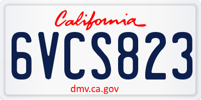 CA license plate 6VCS823