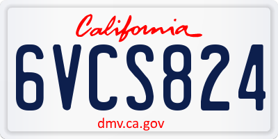 CA license plate 6VCS824