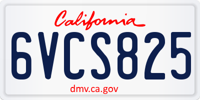 CA license plate 6VCS825