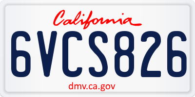 CA license plate 6VCS826