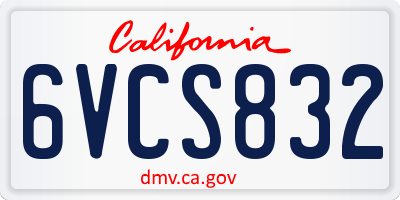 CA license plate 6VCS832