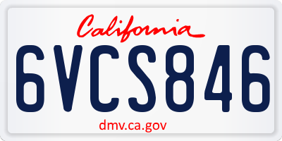 CA license plate 6VCS846
