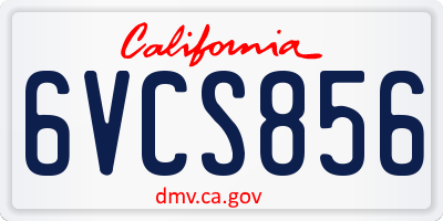 CA license plate 6VCS856