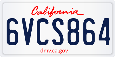CA license plate 6VCS864