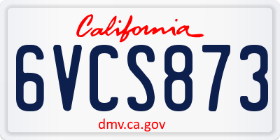 CA license plate 6VCS873