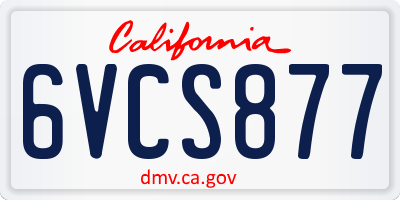CA license plate 6VCS877