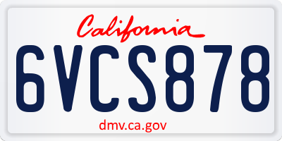 CA license plate 6VCS878
