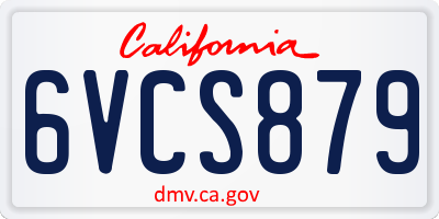 CA license plate 6VCS879
