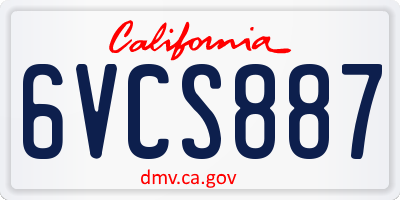 CA license plate 6VCS887