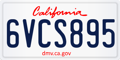 CA license plate 6VCS895