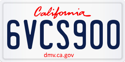 CA license plate 6VCS900