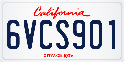 CA license plate 6VCS901