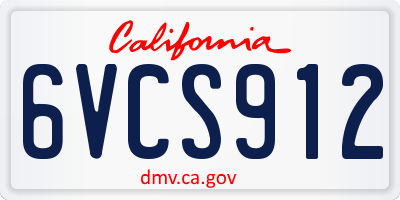 CA license plate 6VCS912