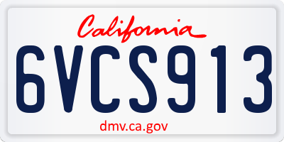 CA license plate 6VCS913