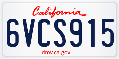 CA license plate 6VCS915