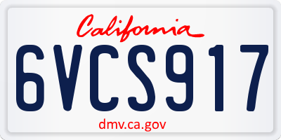 CA license plate 6VCS917