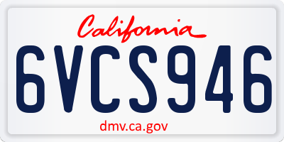 CA license plate 6VCS946