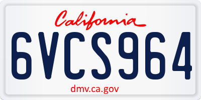 CA license plate 6VCS964