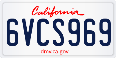 CA license plate 6VCS969