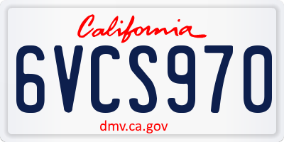 CA license plate 6VCS970