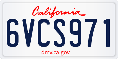CA license plate 6VCS971