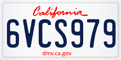 CA license plate 6VCS979