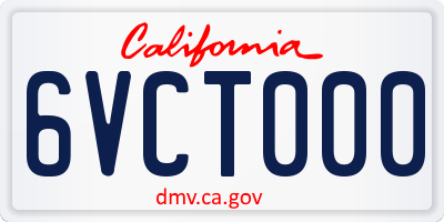 CA license plate 6VCT000