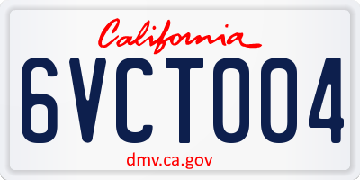 CA license plate 6VCT004