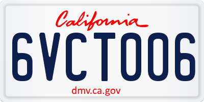 CA license plate 6VCT006