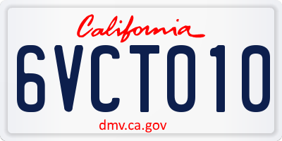 CA license plate 6VCT010